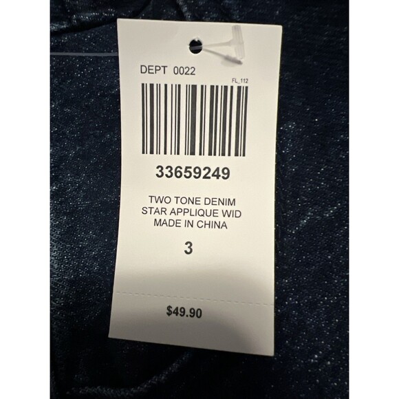 SIZE 3 Hot Topic Star Patchwork Wide Leg Jeans Blue Denim Star Appliqué Womens - Picture 5 of 8